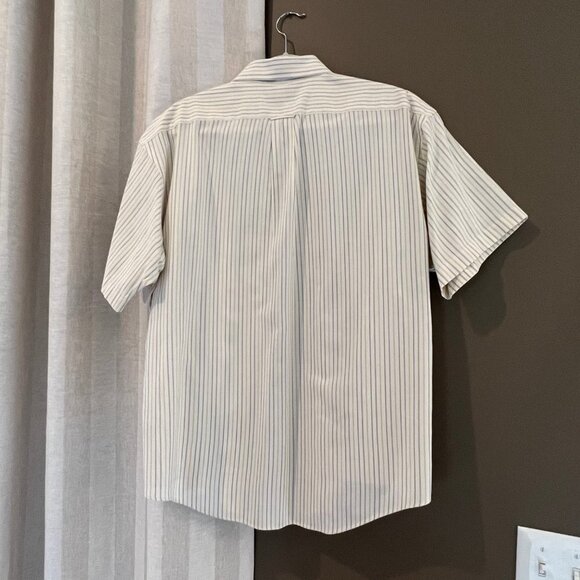 Croft & Barrow Men's Gray & White Striped Oxford Button Down Shirt, Neck 17 - Picture 4 of 7